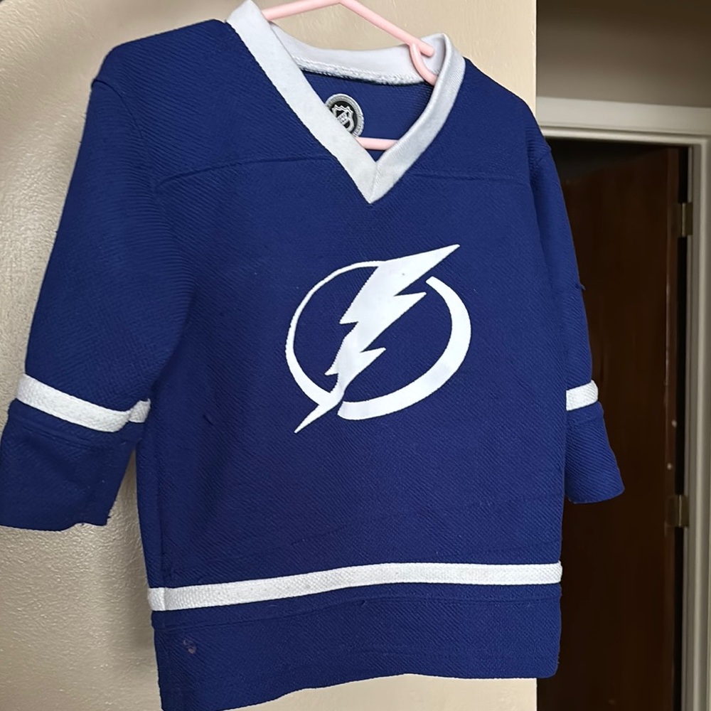 Blue Lightning Bolt Hockey Jersey